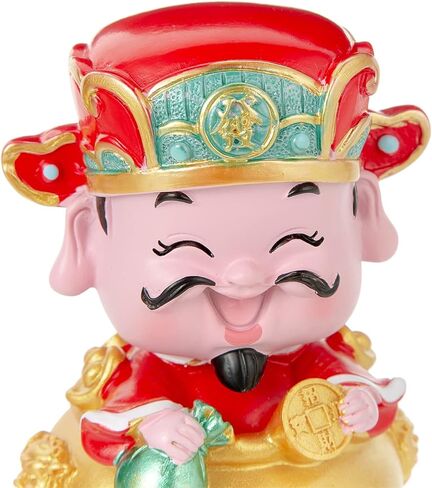 Mini CAI Shen Statue, Small Caishen Statue - God of Wealth, God of Fortune, Cute Shaking Head Caishen in Saudi Arabia