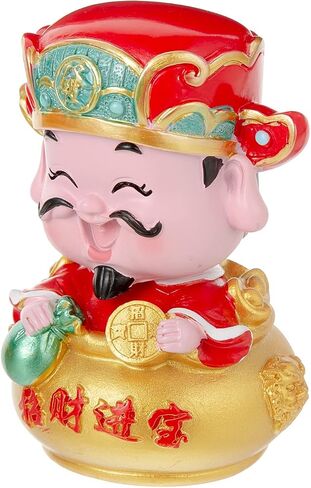Mini CAI Shen Statue, Small Caishen Statue - God of Wealth, God of Fortune, Cute Shaking Head Caishen in Saudi Arabia