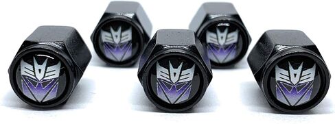 Autobots Decepticons - أغطية جذعية للصمامات المعدنية الممتازة العالمية والمتينة (5 عبوات): متوافقة مع السيارات وسيارات الدفع الرباعي والشاحنات والدراجات النارية والدراجات، وتصميم سداسي وختم مطاطي. in Kuwait