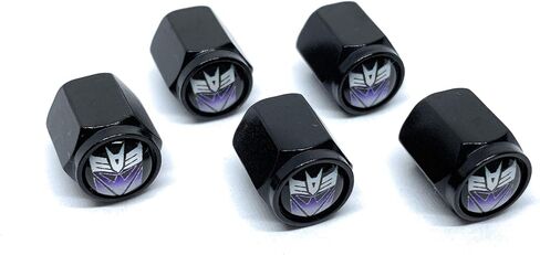Autobots Decepticons - أغطية جذعية للصمامات المعدنية الممتازة العالمية والمتينة (5 عبوات): متوافقة مع السيارات وسيارات الدفع الرباعي والشاحنات والدراجات النارية والدراجات، وتصميم سداسي وختم مطاطي. in Kuwait