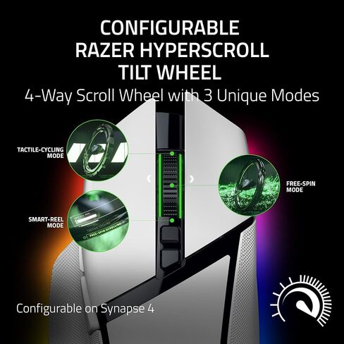 ماوس الألعاب اللاسلكي Razer Basilisk V3 Pro 35K: عجلة إمالة HyperScroll - مستشعر بصري 35K DPI Gen 2-13 عناصر تحكم قابلة للتخصيص - Chroma RGB - مفاتيح بصرية Gen 3 - بطارية تصل إلى 140 ساعة - أسود in Saudi Arabia