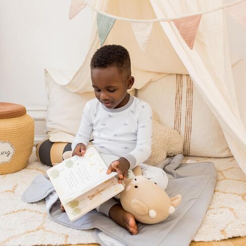 طقم بيجامات للأولاد الصغار من Burt's Bees، تيشيرت وبنطلون، قطعتان، قطن عضوي 100%، Polar Mountain in Kuwait