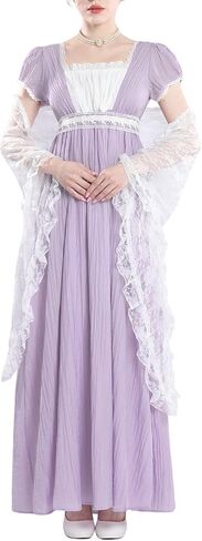 LTAKK Regency Dress Women Victorian Regency Costume Empire Waist Dresses Tea Party Gown in Kuwait