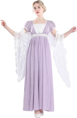 LTAKK Regency Dress Women Victorian Regency Costume Empire Waist Dresses Tea Party Gown in Kuwait