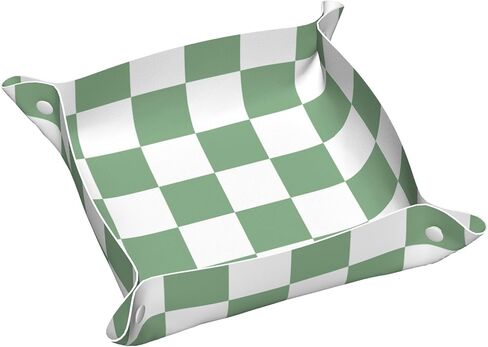 Ralxion Checkered Jewelry Tray, Purple PU Leather Cute Aesthetic Checkered Room Decor Preppy Accessories for Teen Girls Women, 8 Inches in Saudi Arabia