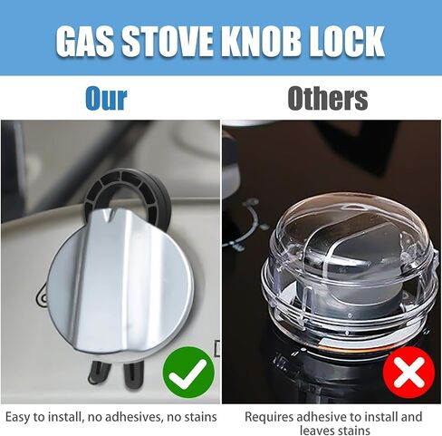 Stove Knob Safety Locks – Gas Stove Oven Knob Safety Covers –Child and Pets Proofing Locks (6 Pack) Grey in Saudi Arabia