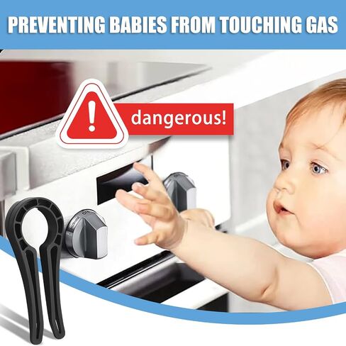 Stove Knob Safety Locks – Gas Stove Oven Knob Safety Covers –Child and Pets Proofing Locks (6 Pack) Grey in Saudi Arabia