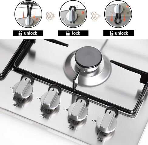 Stove Knob Safety Locks – Gas Stove Oven Knob Safety Covers –Child and Pets Proofing Locks (5 Pack) Red in Saudi Arabia
