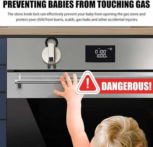 Stove Knob Safety Locks – Gas Stove Oven Knob Safety Covers –Child and Pets Proofing Locks (5 Pack) Red in Saudi Arabia