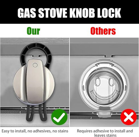 Stove Knob Safety Locks – Gas Stove Oven Knob Safety Covers –Child and Pets Proofing Locks (5 Pack) Red in Saudi Arabia