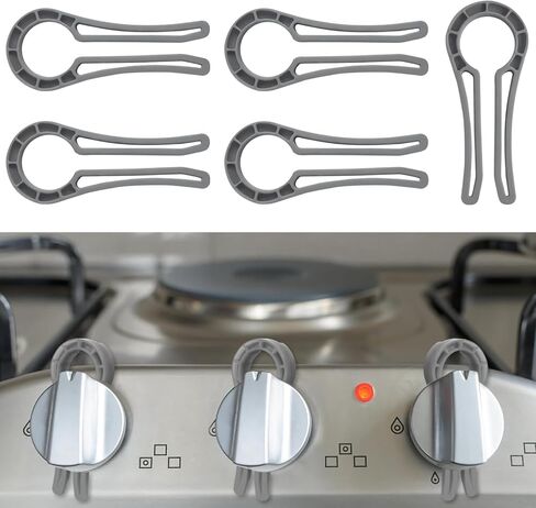 Stove Knob Safety Locks – Gas Stove Oven Knob Safety Covers –Child and Pets Proofing Locks (5 Pack) Red in Saudi Arabia