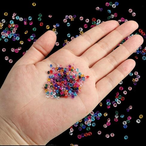 PATIKIL 6000Pcs Acrylic Wedding Diamonds 3mm Table Scatter Confetti Crystals Vase Fillers Gems for Table Centerpiece Bridal Shower Party, Multicolor in Saudi Arabia