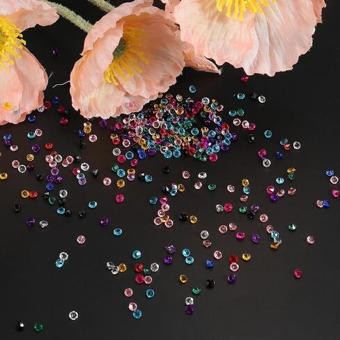 PATIKIL 6000Pcs Acrylic Wedding Diamonds 3mm Table Scatter Confetti Crystals Vase Fillers Gems for Table Centerpiece Bridal Shower Party, Multicolor in Saudi Arabia