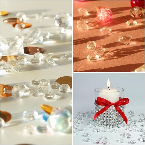 PATIKIL 6000Pcs Acrylic Wedding Diamonds 3mm Table Scatter Confetti Crystals Vase Fillers Gems for Table Centerpiece Bridal Shower Party, Multicolor in Saudi Arabia