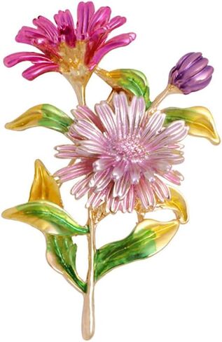 دبوس بروش زهرة الأقحوان للنساء، دبوس بروش عباد الشمس ثلاثي الأبعاد، بروش طوق معطف زهرة الشمس الساحرة للنساء والفتيات in Kuwait