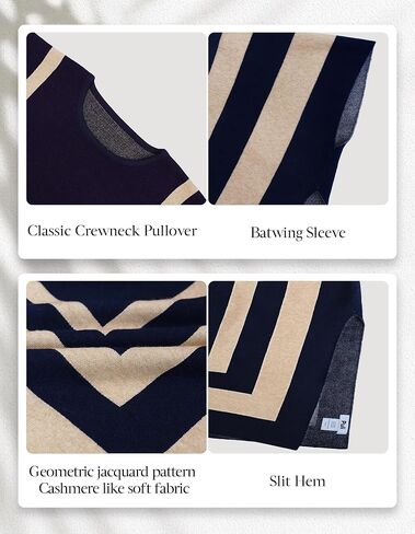 PULI Womens Jacquard Pullover Ponchos Sweater Elegant Shawl Wraps Warm Travel Sweaters for Fall Winter in Kuwait