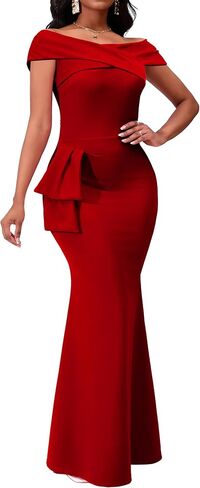 VisiChenup Elegant Formal Dresses for Women Sexy Cocktail Wedding Guest Evening Party Long Maxi Dress in Kuwait