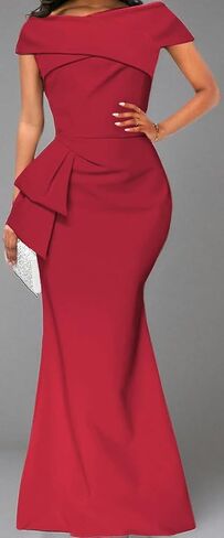 VisiChenup Elegant Formal Dresses for Women Sexy Cocktail Wedding Guest Evening Party Long Maxi Dress in Kuwait
