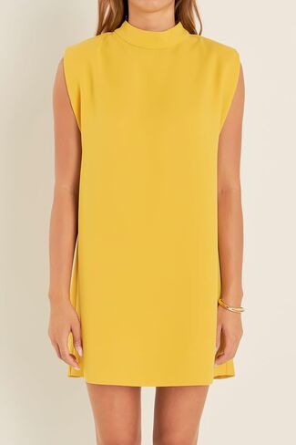 English Factory Women's Mock Neck Sleeveless Shift Dress in Saudi Arabia