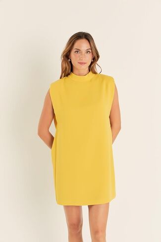 English Factory Women's Mock Neck Sleeveless Shift Dress in Saudi Arabia