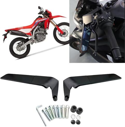 FOR CRF300L CRF450L 2019-2020-2021-2022-2023-2024 Refit Invisible Rearview Mirror Wind Wing Rearview Mirror Adjustable 360°Sports Rearview Mirror Suitable Motorcycle Accessories (blue lens) in Kuwait