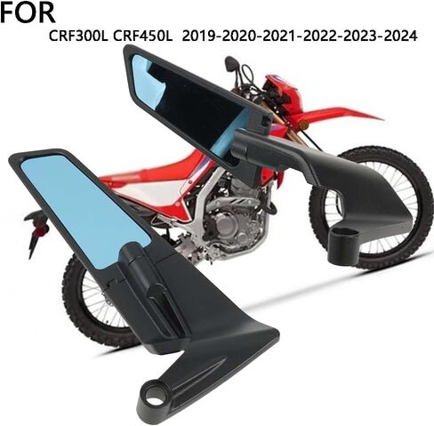 FOR CRF300L CRF450L 2019-2020-2021-2022-2023-2024 Refit Invisible Rearview Mirror Wind Wing Rearview Mirror Adjustable 360°Sports Rearview Mirror Suitable Motorcycle Accessories (blue lens) in Kuwait