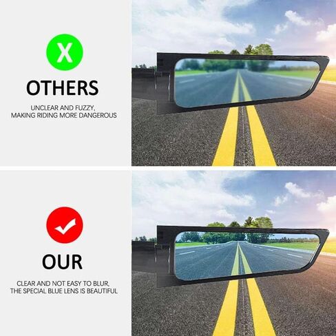 FOR CRF300L CRF450L 2019-2020-2021-2022-2023-2024 Refit Invisible Rearview Mirror Wind Wing Rearview Mirror Adjustable 360°Sports Rearview Mirror Suitable Motorcycle Accessories (blue lens) in Kuwait