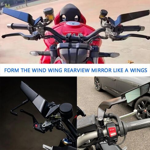 FOR CRF300L CRF450L 2019-2020-2021-2022-2023-2024 Refit Invisible Rearview Mirror Wind Wing Rearview Mirror Adjustable 360°Sports Rearview Mirror Suitable Motorcycle Accessories (blue lens) in Kuwait