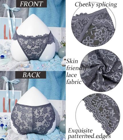 Hibluco Women Lace Underwear Sexy Breathable Hipster Stretch Panties Bikinis in Kuwait
