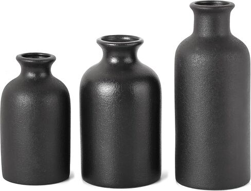 Premium Ceramic Vase, Minimalism Style White Vases for Dried Flowers Plants Pampas Grass Vase, Frosted Elegant 5" H Vase for Modern Table Shelf Wedding Home Decor (Small) in Saudi Arabia