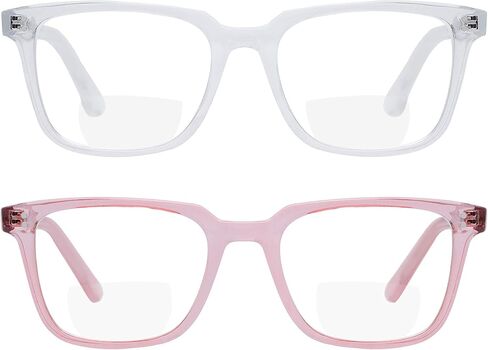 Yogo Vision 2 Pack Bifocal Reading Glasses Readers for Men Women Anti Glare Lightweight Eyeglasses in Kuwait