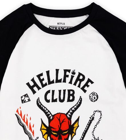 Stranger Things Hellfire Club T-Shirt for Kids | Boys Girls Hawkins Society Eddie White Outfit | Season 4 Merchandise in Saudi Arabia