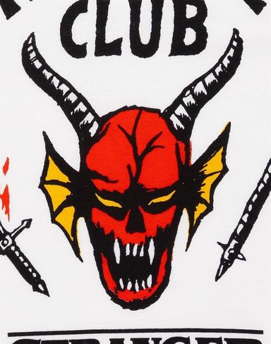 Stranger Things Hellfire Club T-Shirt for Kids | Boys Girls Hawkins Society Eddie White Outfit | Season 4 Merchandise in Saudi Arabia