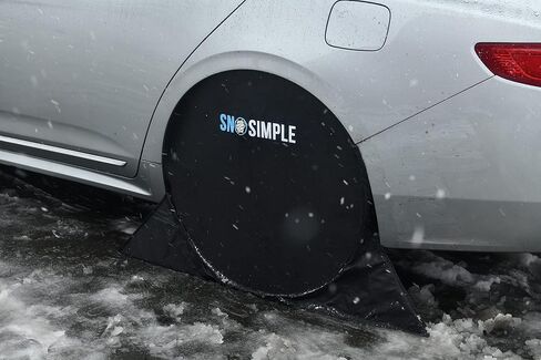 Wheel Shield (Large): Winter tire/wheel well cover, keeps snow/ice out. Parked vehicles in driveways, street, snow plow. Less shovelling, protect brakes. 2 covers, attachments, storage bag. in Saudi Arabia