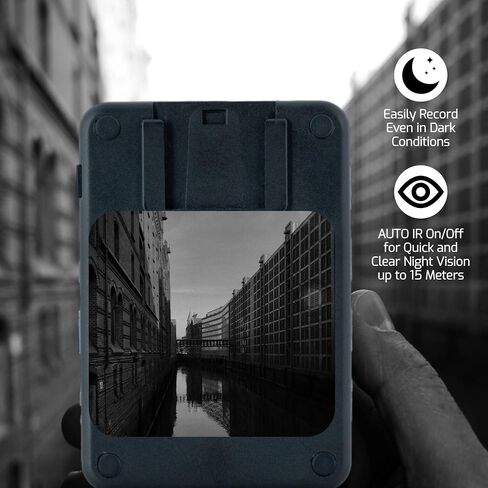 WiFi Body Camera with HD 2K Video Audio Recording - Body Worn Cam with 160° Wide View Lens, Night Vision | Smartphone Control, App Required Cam for Civilians, Security, Law Enforcement in Saudi Arabia