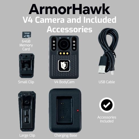 WiFi Body Camera with HD 2K Video Audio Recording - Body Worn Cam with 160° Wide View Lens, Night Vision | Smartphone Control, App Required Cam for Civilians, Security, Law Enforcement in Saudi Arabia