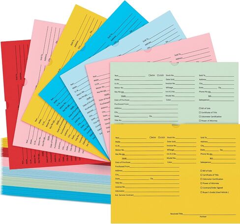 120 Pcs Vehicle Dealer Jackets for Car Sales Colored Printed Deal Envelopes Dealership Supplies File Jackets Automotive Folders for Car Dealerships, 9 x 12 Inch,32lb(Baby Blue) in Saudi Arabia