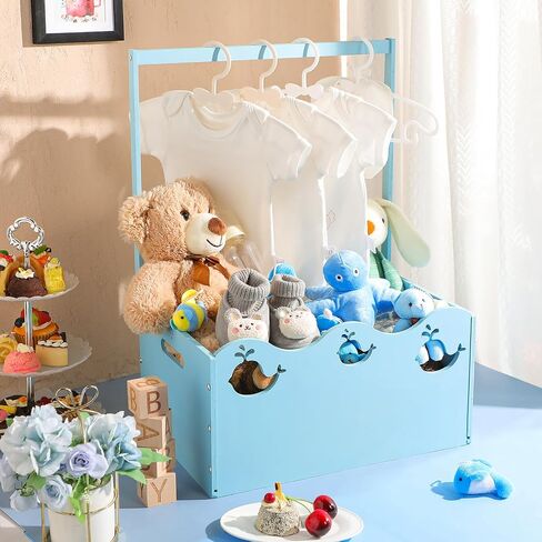 Suzile Pink Wooden Crate for Baby Shower Gift, Baby Shower Crate Closet, Butterfly Basket Storage with Handle, Baby Registry Welcome Box Hamper Pregnancy Gift for New Parent in Saudi Arabia