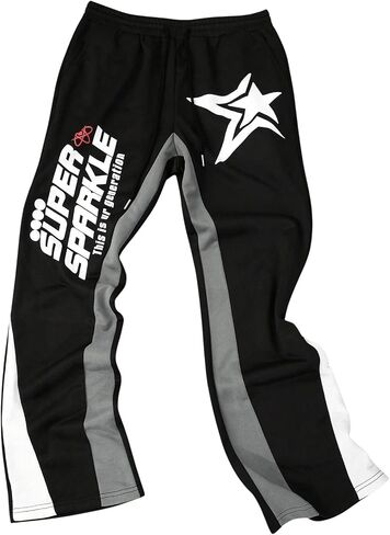 SHENHE Men's Graphic Skull Letter Drawstring Sweatpants Streetwear Track Pants with Pockets in Saudi Arabia