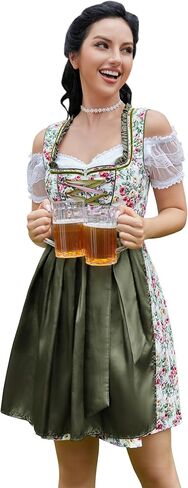 GloryStar Women German Dirndl Dress Traditional Bavarian Beer Garden 3 Pieces Oktoberfest Costumes in Kuwait
