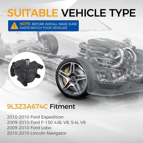 Power Steering Pump Fit for 2010 Ford Expedition,2009-2010 F-150/Lobo, 2010 Lincoln Navigator,Replace for 9L3Z3A674C in Saudi Arabia
