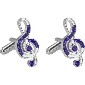 Note Cufflinks, Men's Cufflinks, Music Cufflinks Set, for Wedding, Formal Occasions, Business, and Overall Smooth Shirts. (Purple)