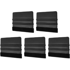HARFINGTON 5pcs Vinyl Squeegee, Felt Edge Vinyl Wrap Decal Squeegee Tool, 4-Inch Car Vinyl Film Scraper Plastic Squeegee for Car Wrap, Sign Making, Window, Pink, Rectangle