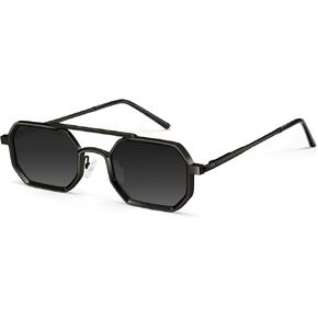 Dollger Sunglasses Mens Square Aviator Spring Hinges Metal Frame Sun Glasses Comfort Punk Shades Men