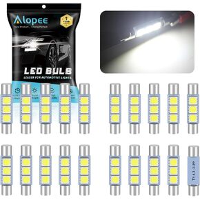 Alopee 4 Pack DE3022 Led Bulb 31mm Led Festoon Light DE3175 LED Bulb Warm White 6SMD 3020 Led Non-Polarity Canbus Error Free 7065 Led Bulb Dome Light for Car Map Door Trunk License Plate Light