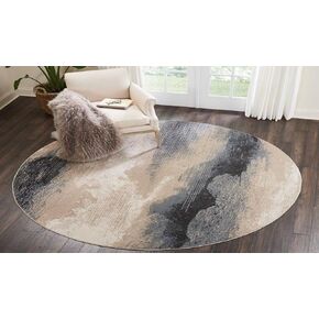 Nourison Maxell Nourison Flint 7'10" x Round Area -Rug, Easy -Cleaning, Non Shedding, Bed Room, Living Room, Dining Room, Kitchen (8 Round)" }