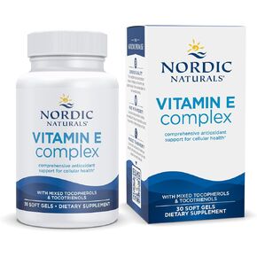 Nordic Naturals Vitamin E Complex, Unflavored - 30 Soft Gels - 6 Forms of Vitamin E for Antioxidant Support - Cellular Protection - Non-GMO - 30 Servings