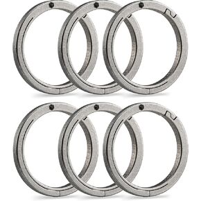 KeyUnity KA41SW 6PCS Mini Split Key Ring Quick Release Key Organizer, Titanium Carabiner Keychain Liner for Connecting Home Car Keys