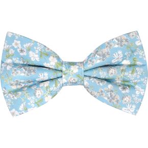 Mens Cotton Floral Pre-tied Bowtie Flower Pattern Bow Tie for Wedding Groomsmen Party
