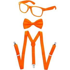 Dress Up America Neon Suspender, Bow-tie, Sunglasses, Accessory Set - Adult and Kids Size Suspenders